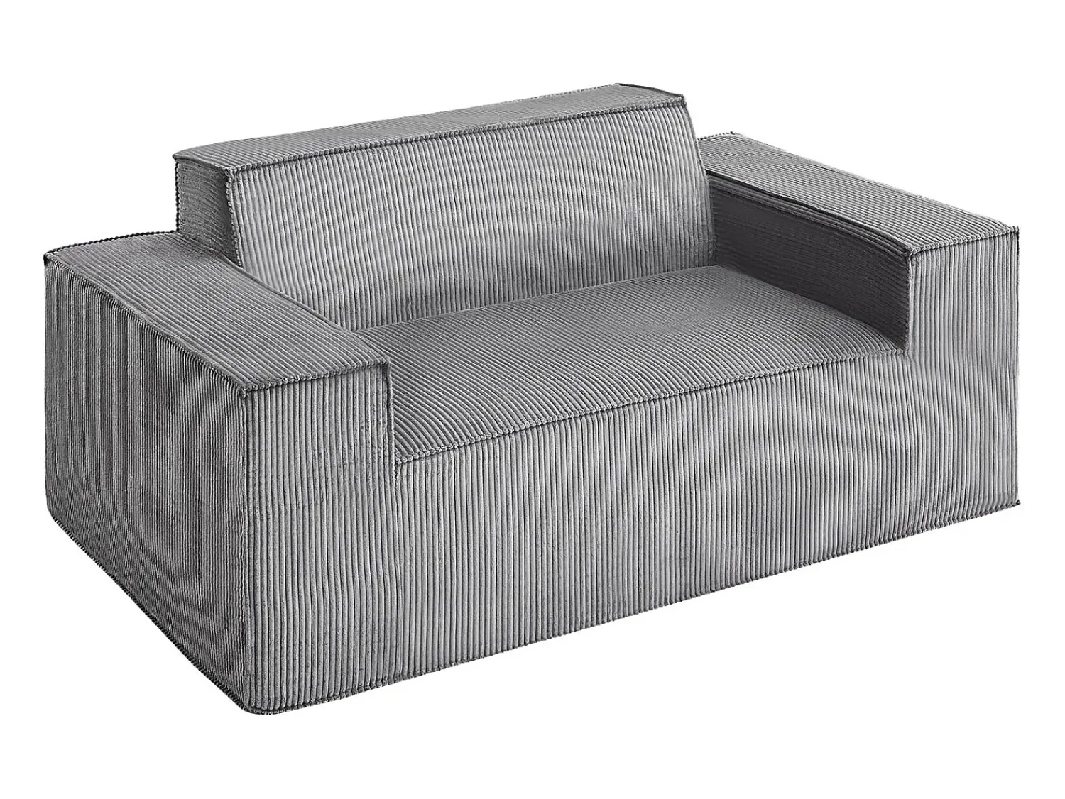 Sofá de 2 Lugares SucceBuy 160cm, Sofá Moderno em Veludo Cotelê com Molas Encapotadas, Almofadas Confortáveis para Sala, Escritório ou Apartamento, Cinza^ Sofá