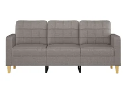 Sofá| Sofá de 3 lugares tecido 180 cm cinzento-acastanhado PT184787 Taupe