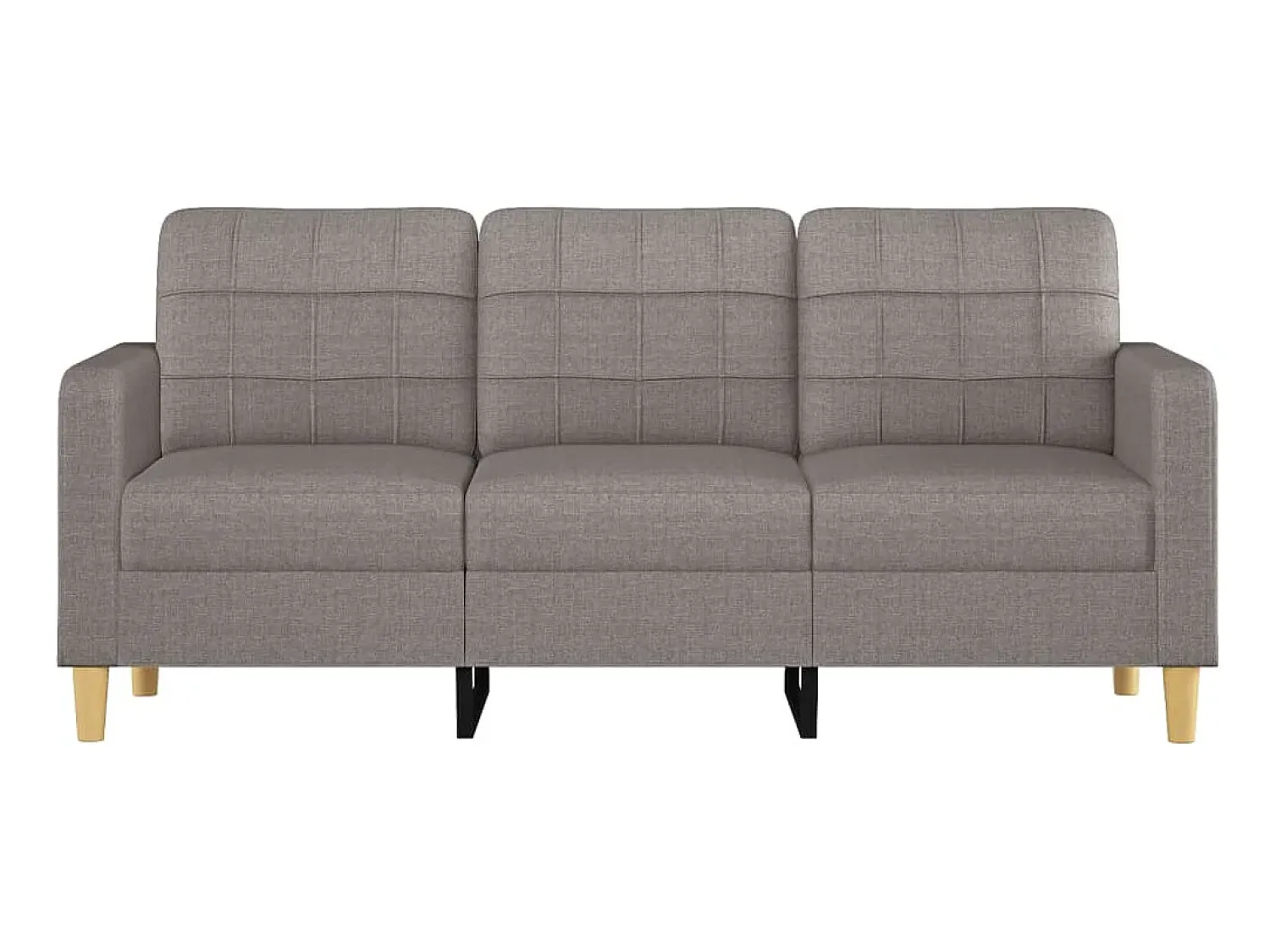 Sofá| Sofá de 3 lugares tecido 180 cm cinzento-acastanhado PT184787 Taupe