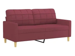 Sofá|vidaxl Sofá de 2 lugares tecido 140 cm tinto Vermelho