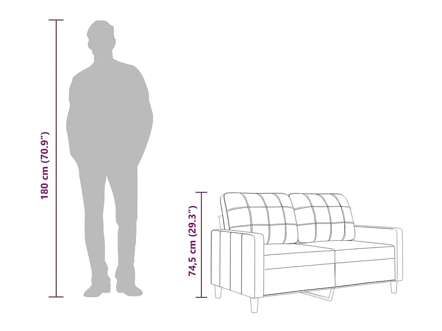 Sofá|vidaxl Sofá de 2 lugares tecido 140 cm tinto Vermelho