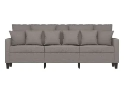 Sofá de 3 lugares tecido 180 cm cinzento-acastanhado PT764313^ Sofá