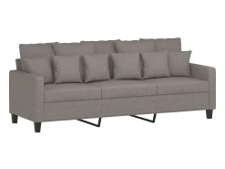 Sofá de 3 lugares tecido 180 cm cinzento-acastanhado PT764313^ Sofá