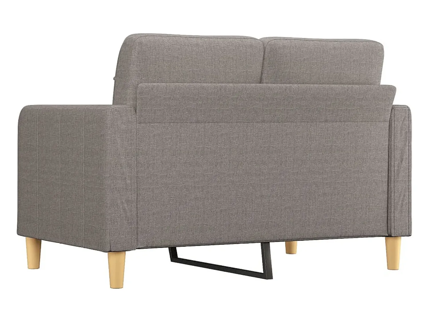 vidaxl Sofá de 2 lugares tecido 120 cm cinzento-acastanhado^ Sofá