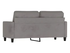 Sofá de 2 lugares tecido 140 cm cinzento-acastanhado PT410872^ Sofá