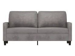 Sofá de 2 lugares tecido 140 cm cinzento-acastanhado PT410872^ Sofá