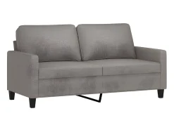 Sofá de 2 lugares tecido 140 cm cinzento-acastanhado PT410872^ Sofá