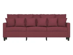 New vidaxl Sofá de 3 lugares tecido 180 cm tinto Vermelho