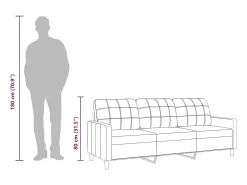 vidaxl Sofá de 3 lugares tecido 210 cm cor^ Sofá