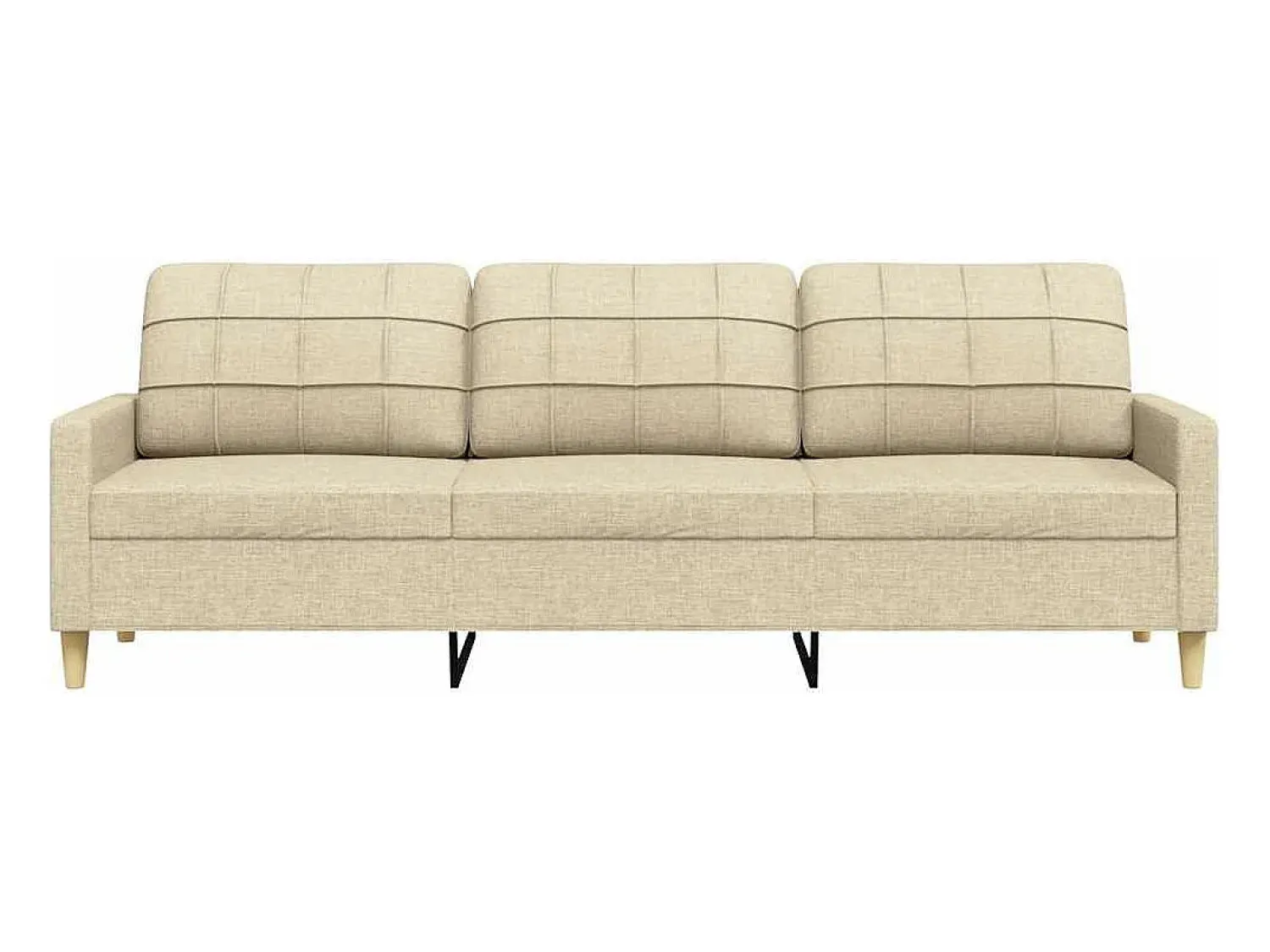 vidaxl Sofá de 3 lugares tecido 210 cm cor^ Sofá