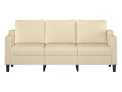 Clearance Sofá de 3 lugares tecido 180 cm cor PT276799 Creme