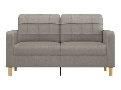 Sofá de 2 lugares tecido 140 cm cinzento-acastanhado PT854882^ Sofá