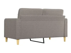 Sofá de 2 lugares tecido 140 cm cinzento-acastanhado PT854882^ Sofá