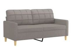 Sofá de 2 lugares tecido 140 cm cinzento-acastanhado PT854882^ Sofá