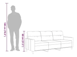 Sofá|vidaxl Sofá de 3 lugares tecido 180 cm Castanho