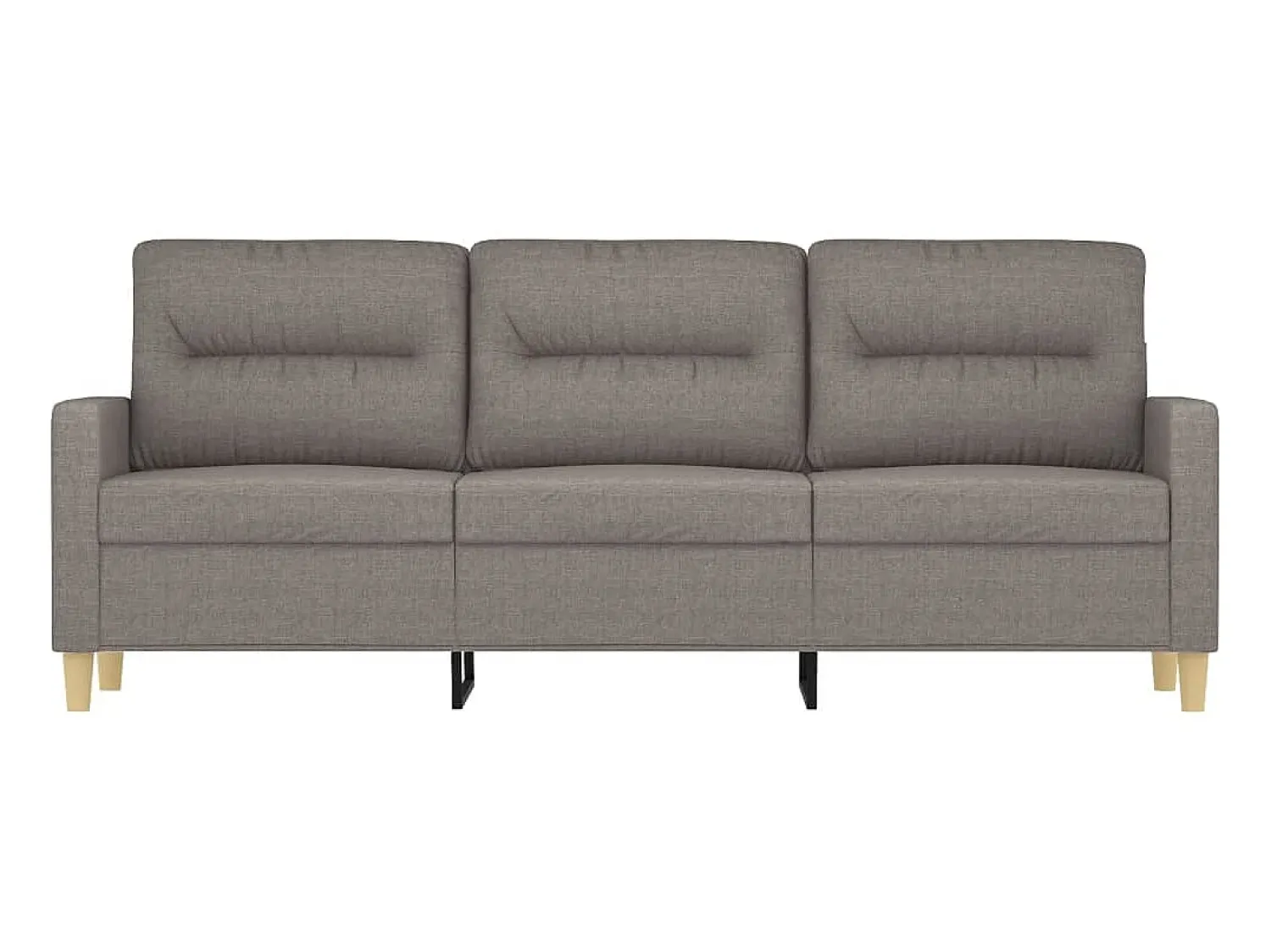 Sofá| Sofá de 3 lugares tecido 180 cm cinzento-acastanhado PT285158 Taupe