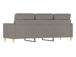 Sofá| Sofá de 3 lugares tecido 180 cm cinzento-acastanhado PT285158 Taupe