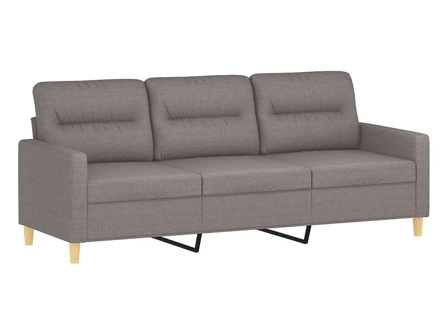Sofá| Sofá de 3 lugares tecido 180 cm cinzento-acastanhado PT285158 Taupe