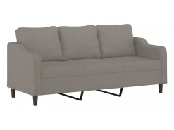 Sofá| Sofá de 3 lugares tecido 180 cm cinzento-acastanhado PT840368 Taupe