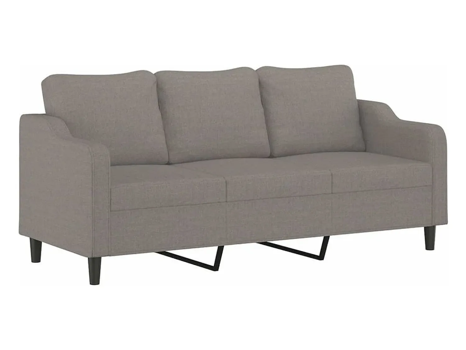 Sofá| Sofá de 3 lugares tecido 180 cm cinzento-acastanhado PT840368 Taupe