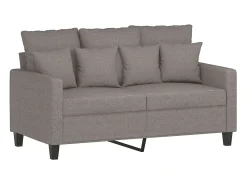 Sofá| Sofá de 2 lugares tecido 120 cm cinzento-acastanhado PT755045 Taupe