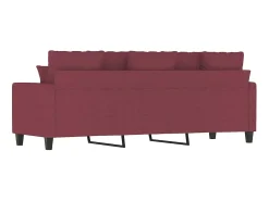 Sofá| Sofá de 3 lugares tecido 180 cm vermelho tinto PT568482 Bordeaux