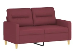 Best Sofá de 2 lugares tecido 120 cm tinto PT488687 Vermelho