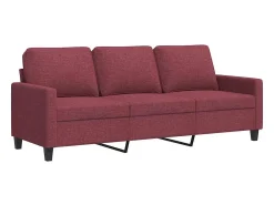 Online vidaxl Sofá de 3 lugares tecido 180 cm tinto Vermelho