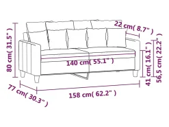 Sofá*vidaxl Sofá de 2 lugares tecido 140 cm cinzento-acastanhado Taupe