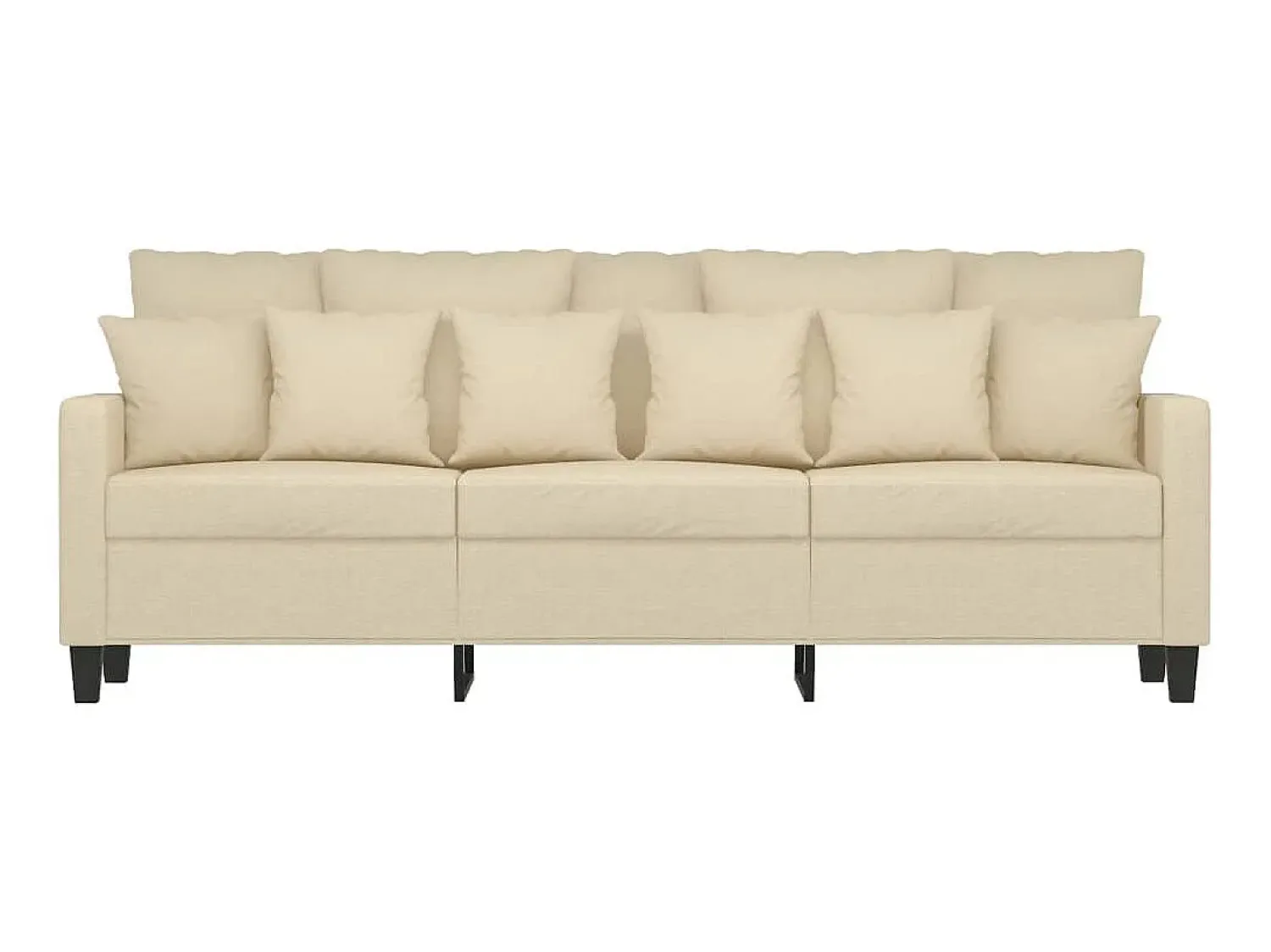 Sofá de 3 lugares tecido 180 cm cor PT681946 Creme
