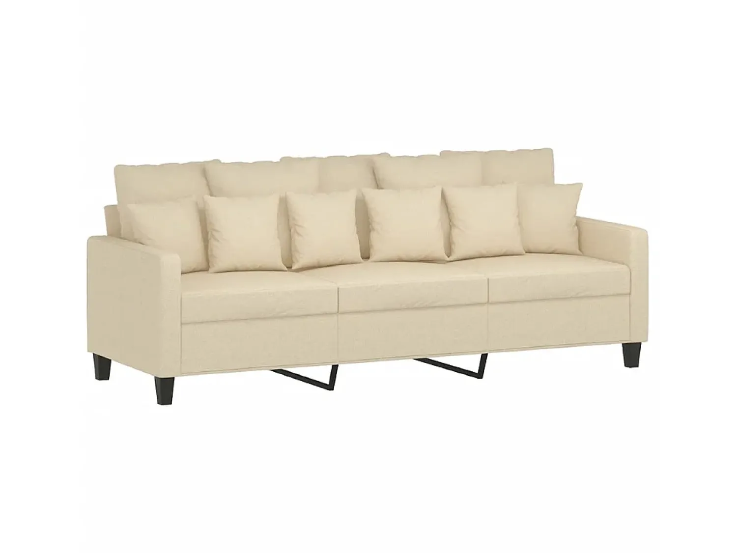 Sofá de 3 lugares tecido 180 cm cor PT681946 Creme