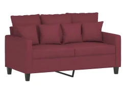 Sofá* Sofá de 2 lugares tecido 120 cm vermelho tinto PT830401 Bordeaux