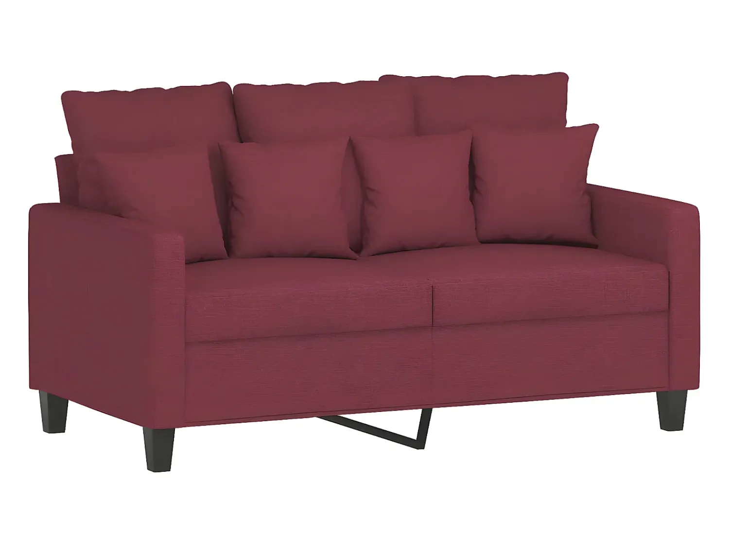 Sofá* Sofá de 2 lugares tecido 120 cm vermelho tinto PT830401 Bordeaux