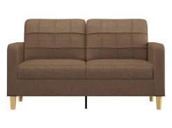 New Sofá de 2 lugares tecido 140 cm PT778124 Castanho