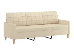 Sofá de 3 lugares tecido 180 cm cor PT578585 Creme
