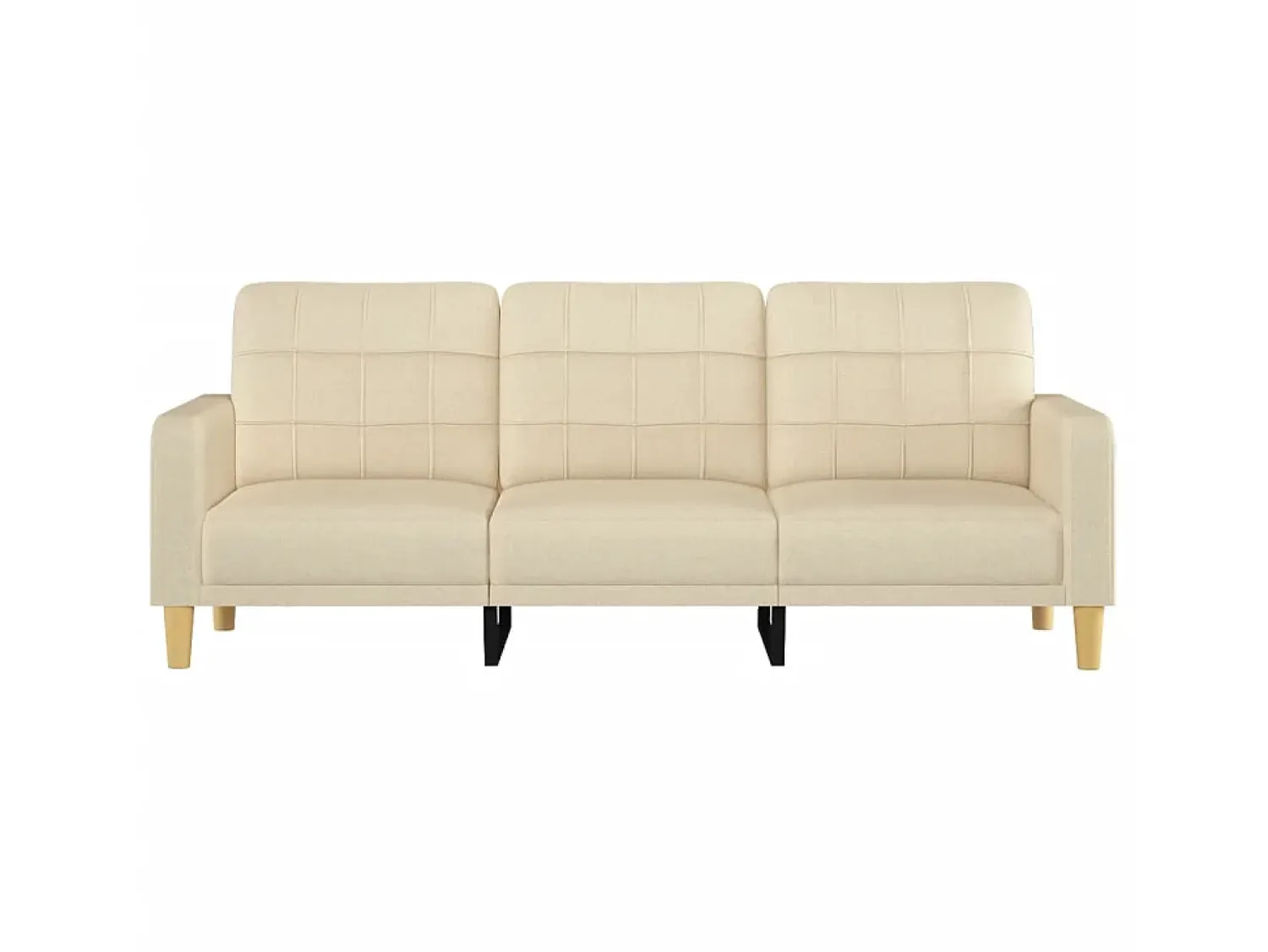 Sofá de 3 lugares tecido 180 cm cor PT578585 Creme