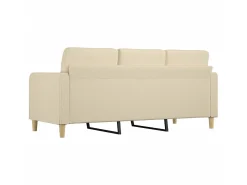 Sofá de 3 lugares tecido 180 cm cor PT578585 Creme