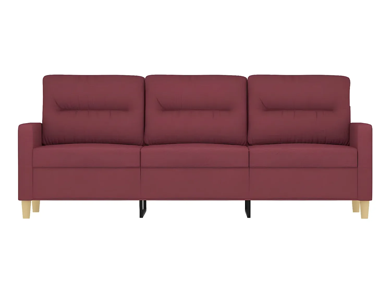 Sofá de 3 lugares tecido 180 cm tinto PT248881 Vermelho