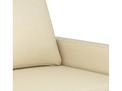 Sofá*vidaxl Sofá de 2 lugares tecido 140 cm cor Creme