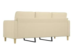 Sofá|vidaxl Sofá de 3 lugares tecido 180 cm cor Creme