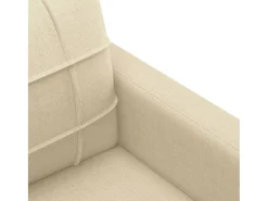 Sofá|vidaxl Sofá de 3 lugares tecido 180 cm cor Creme
