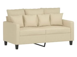 Sofá|vidaxl Sofá de 2 lugares tecido 120 cm cor Creme