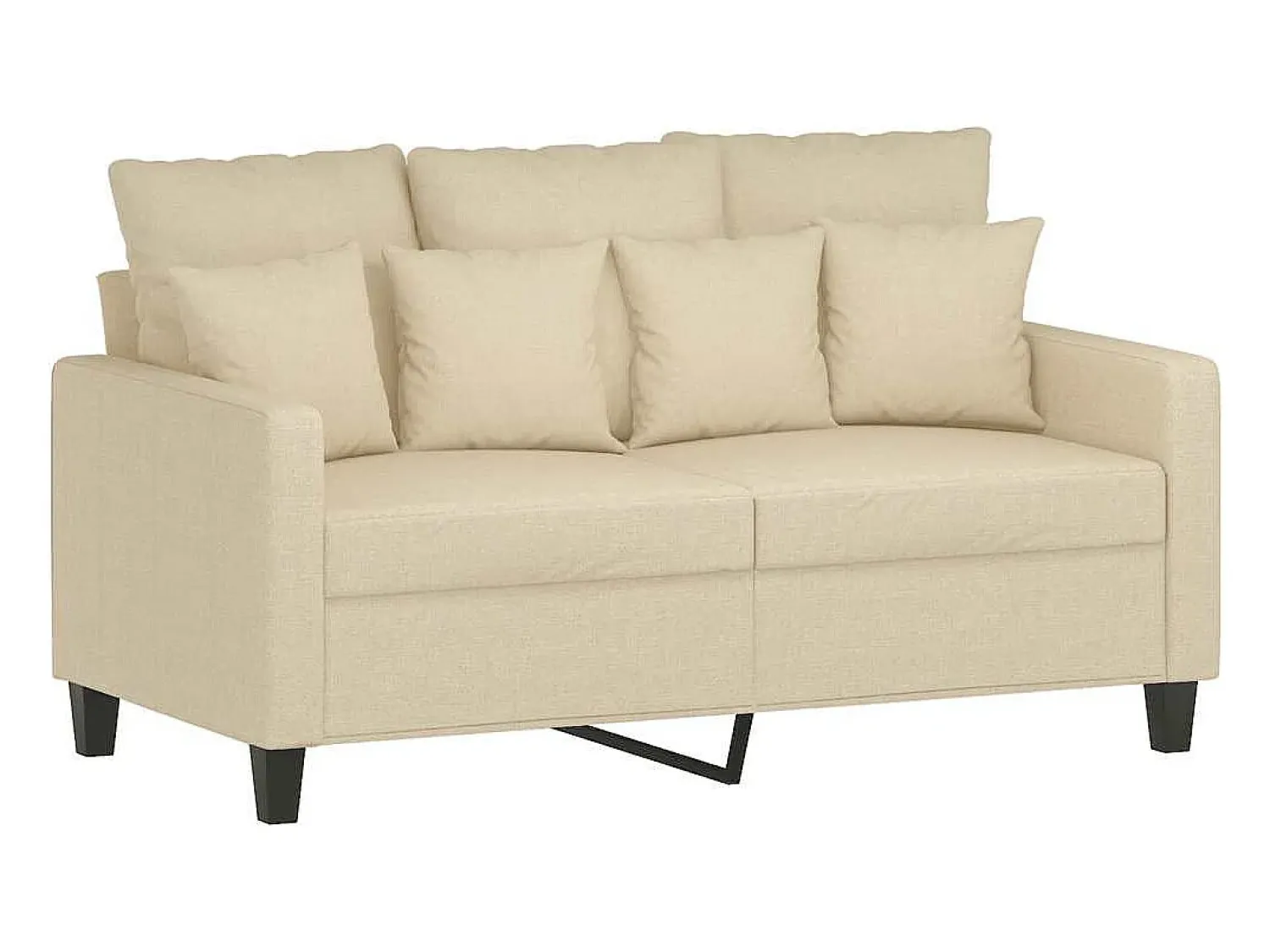 Sofá|vidaxl Sofá de 2 lugares tecido 120 cm cor Creme