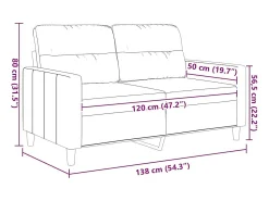 vidaxl Sofá de 2 lugares tecido 120 cm^ Sofá