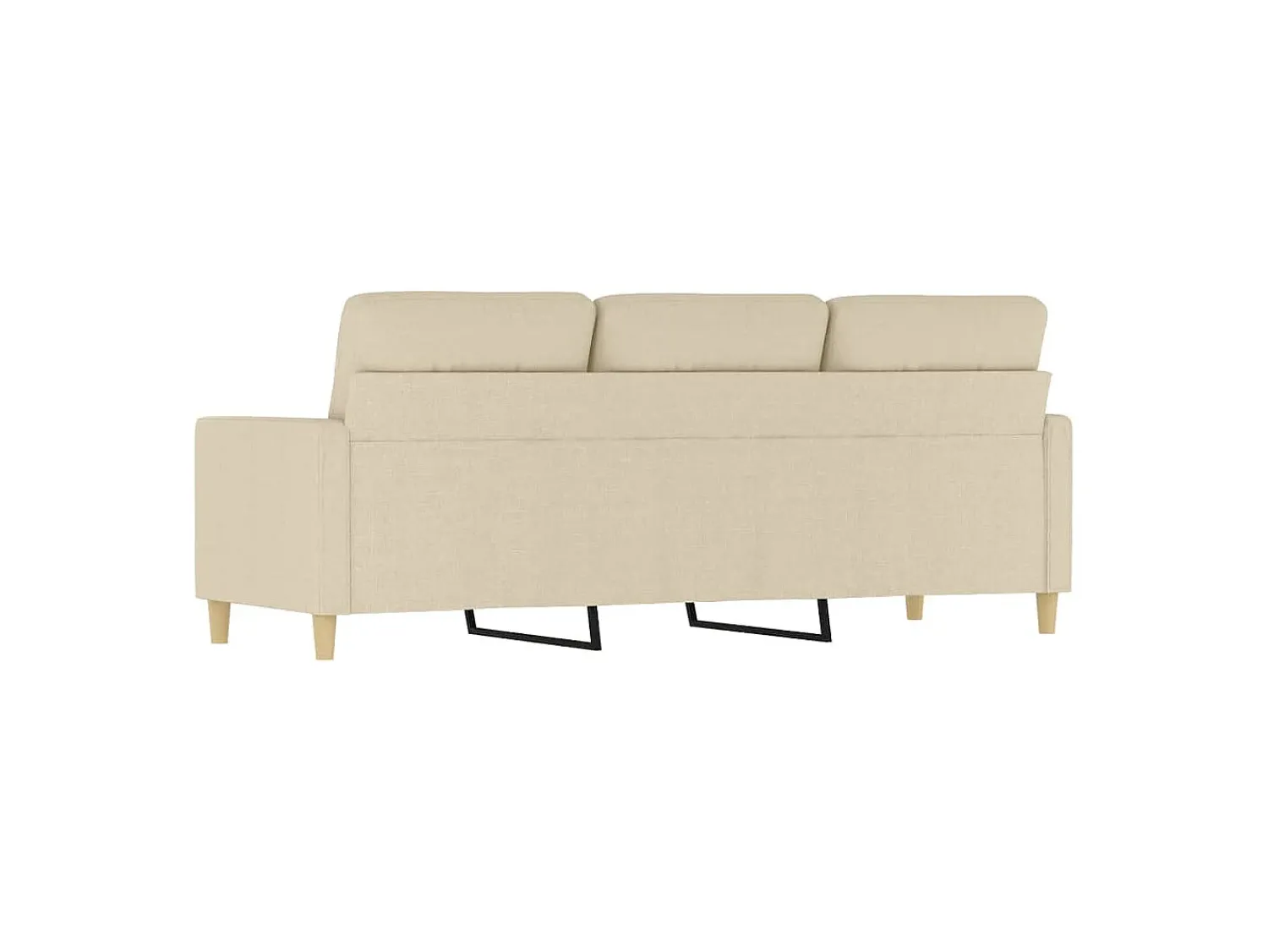 Sofá|vidaxl Sofá de 3 lugares tecido 180 cm cor Creme