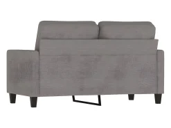 Sofá de 2 lugares tecido 120 cm cinzento-acastanhado PT915375^ Sofá