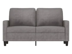 Sofá de 2 lugares tecido 120 cm cinzento-acastanhado PT915375^ Sofá