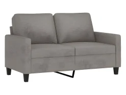Sofá de 2 lugares tecido 120 cm cinzento-acastanhado PT915375^ Sofá