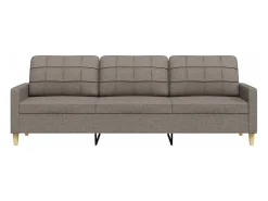 vidaxl Sofá de 3 lugares tecido 210 cm cinzento-acastanhado^ Sofá