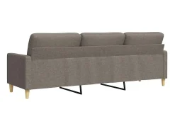 vidaxl Sofá de 3 lugares tecido 210 cm cinzento-acastanhado^ Sofá
